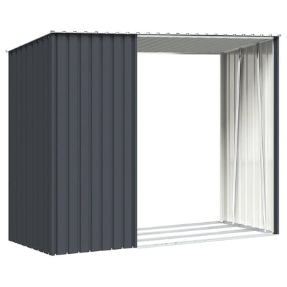 Garden Firewood Shed Anthracite 245x98x159 cm Galvanised Steel