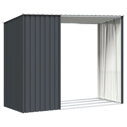Garden Firewood Shed Anthracite 245x98x159 cm Galvanised Steel