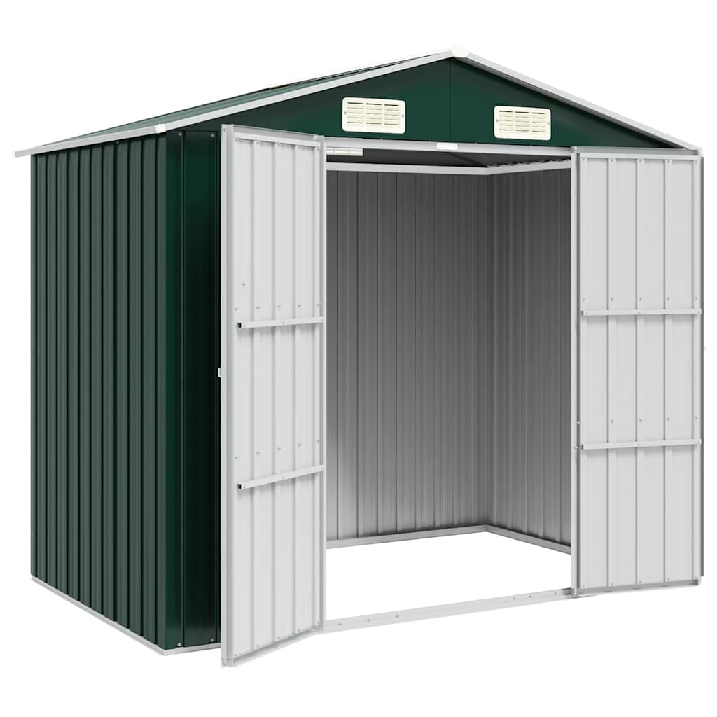 Garden Shed Green 205x129x183 cm Galvanised Steel