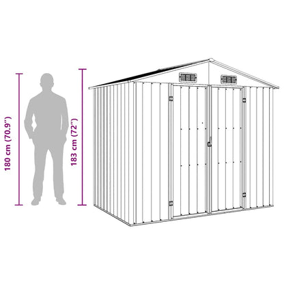Garden Shed Green 205x129x183 cm Galvanised Steel