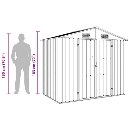 Garden Shed Anthracite 205x129x183 cm Galvanised Steel