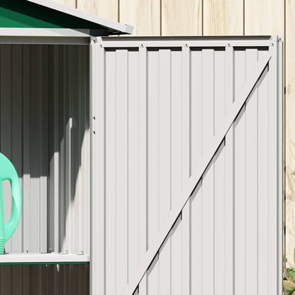 Garden Shed Green 116x45x175 cm Galvanised Steel