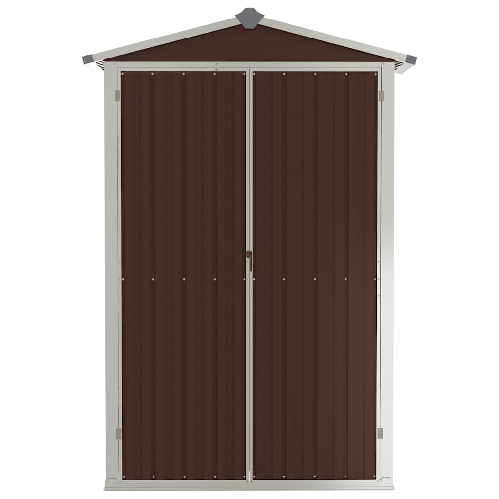 Garden Shed Brown 116x45x175 cm Galvanised Steel