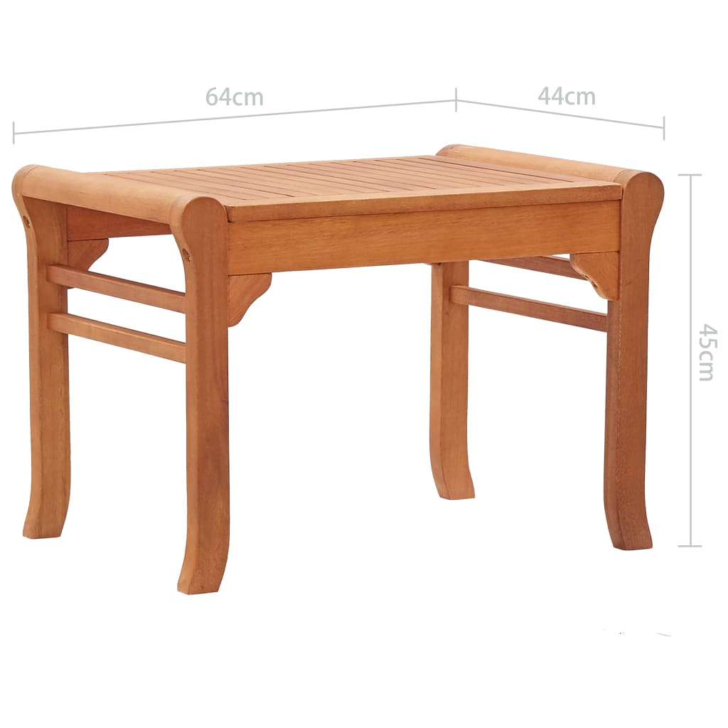 Bench | Natural Wood | Solid eucalyptus wood | 64 cm | Durable | Bench