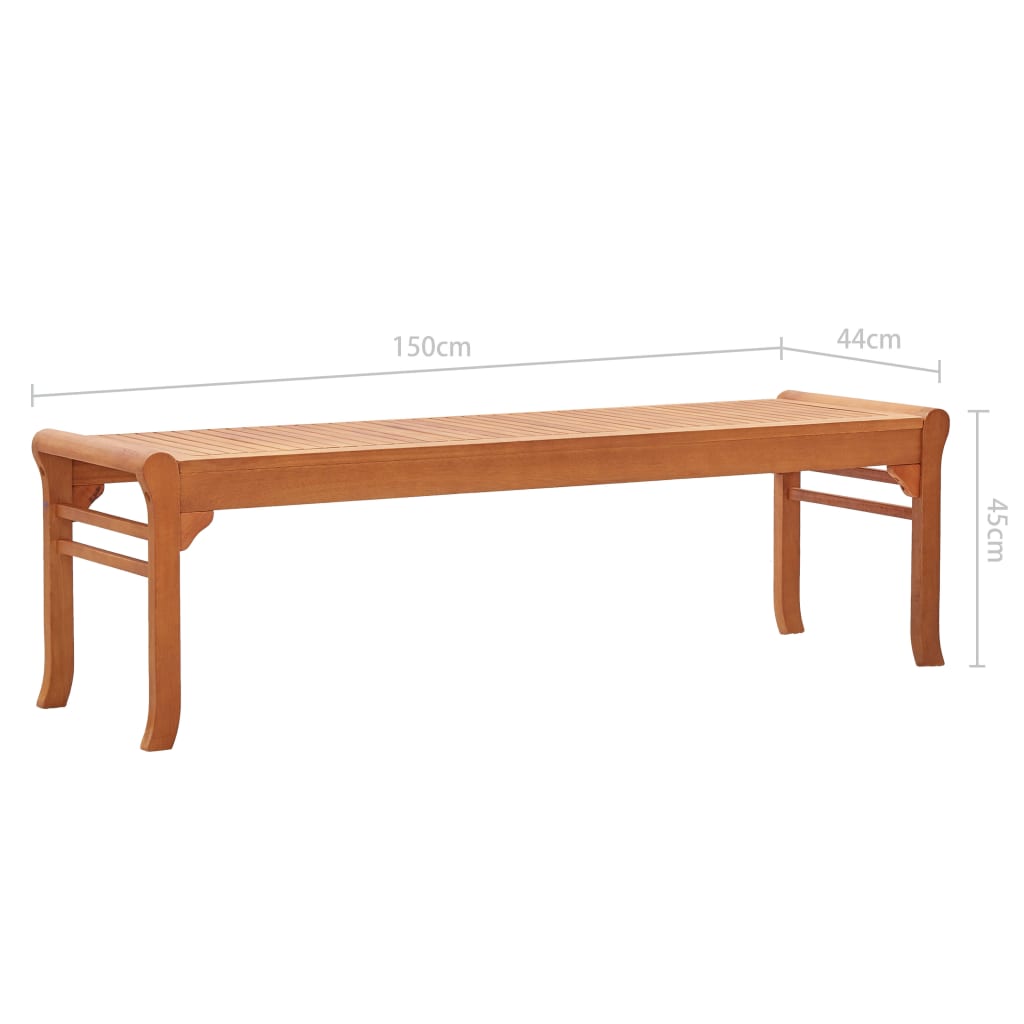 Bench | Natural | Solid eucalyptus wood | 150 cm |  Durable  | Bench