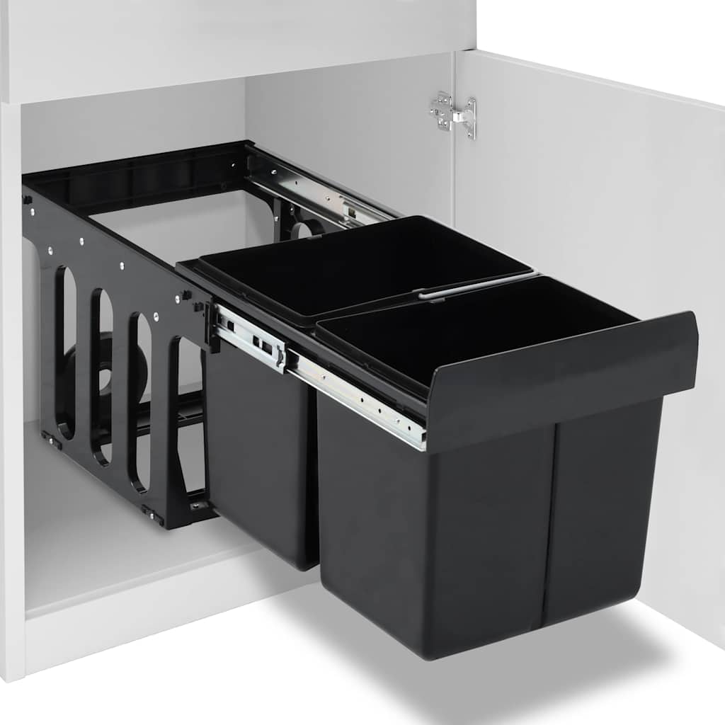 51179 vidaXL Kitchen Cupboard Pull-out Dustbin Soft-Close 36 L