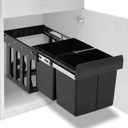 51179 vidaXL Kitchen Cupboard Pull-out Dustbin Soft-Close 36 L