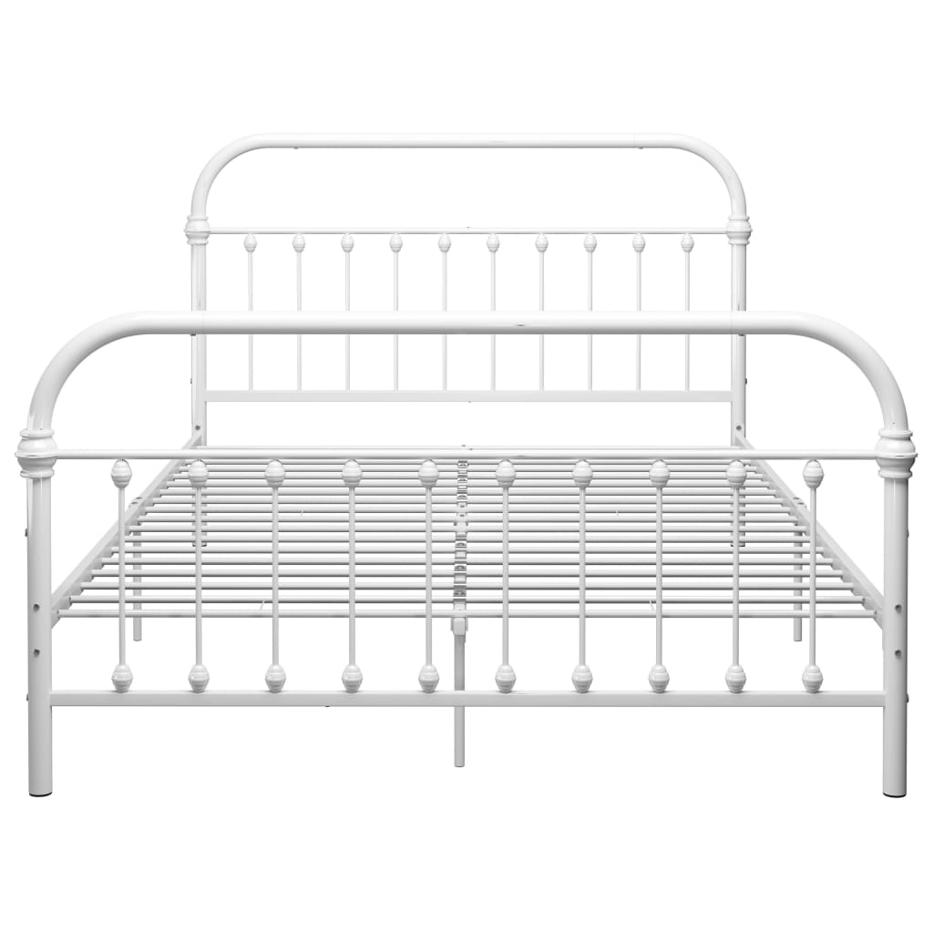 Bed Frame | White | Metal | Double | Heavy Weight Endurance | Bed Frame