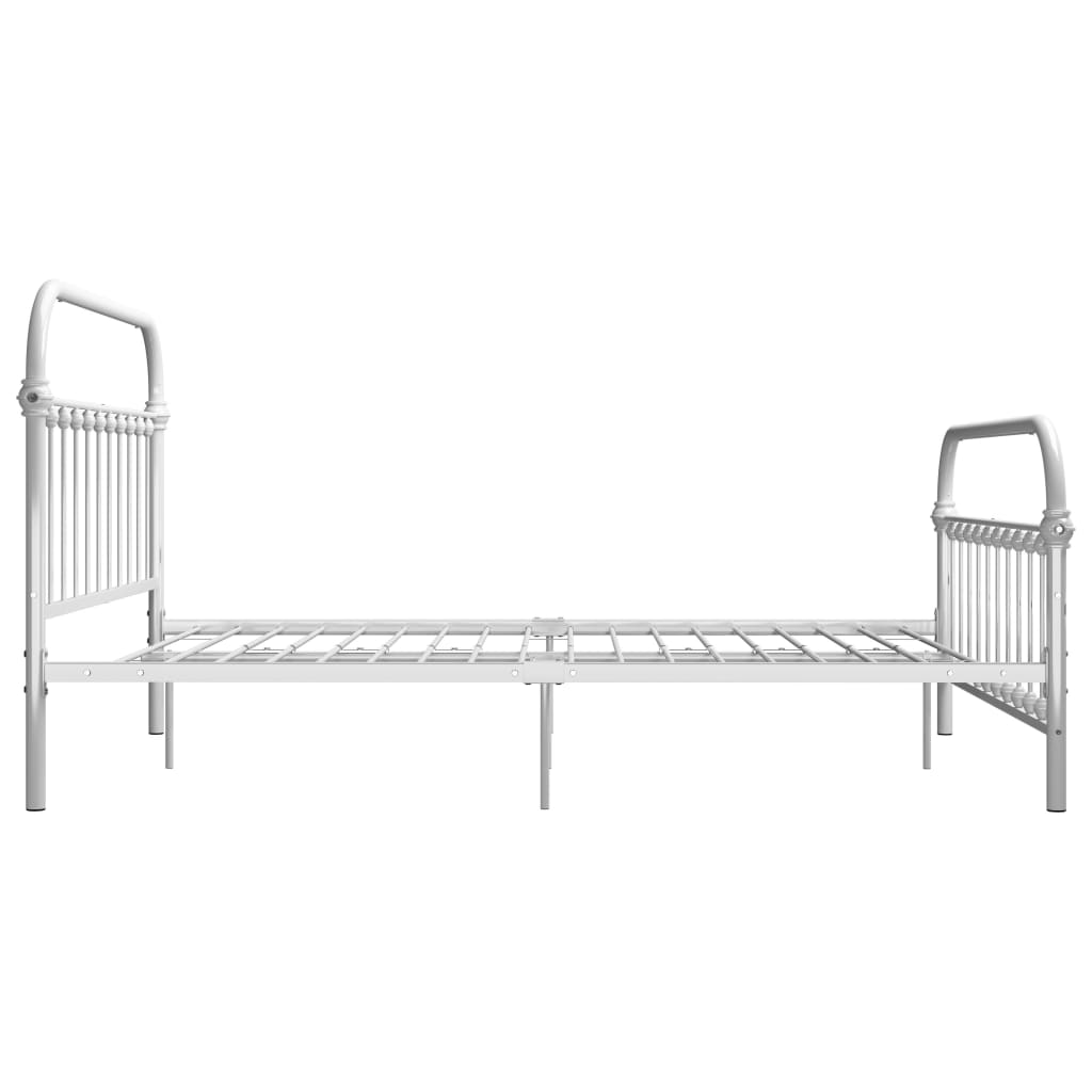 Bed Frame | White | Metal | Double | Heavy Weight Endurance | Bed Frame