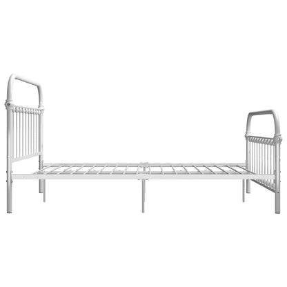 Bed Frame | White | Metal | Double | Heavy Weight Endurance | Bed Frame