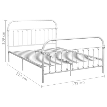 Bed Frame | White | Metal | Double | Heavy Weight Endurance | Bed Frame