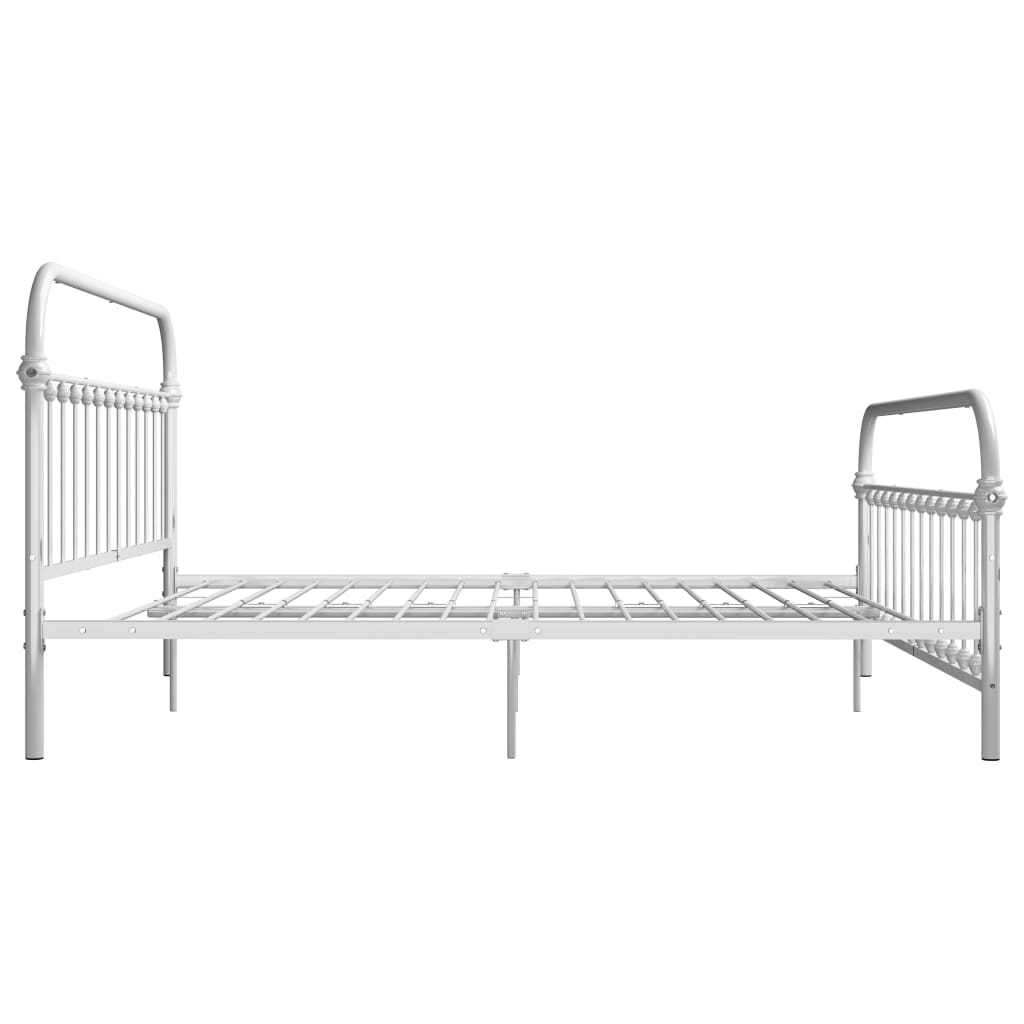Bed Frame without Mattress with Headboard White 180x200 cm Super King Metal