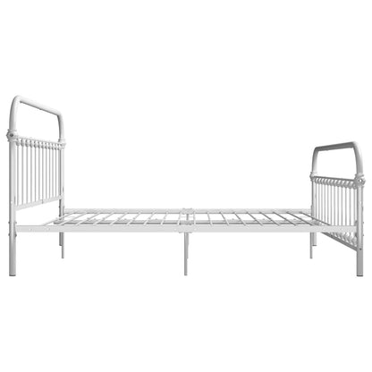 Bed Frame without Mattress with Headboard White 180x200 cm Super King Metal
