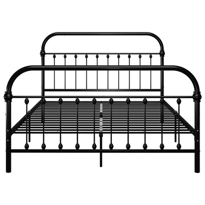 Bed Frame | Black | Metal | Double | Heavy Duty | Vintage