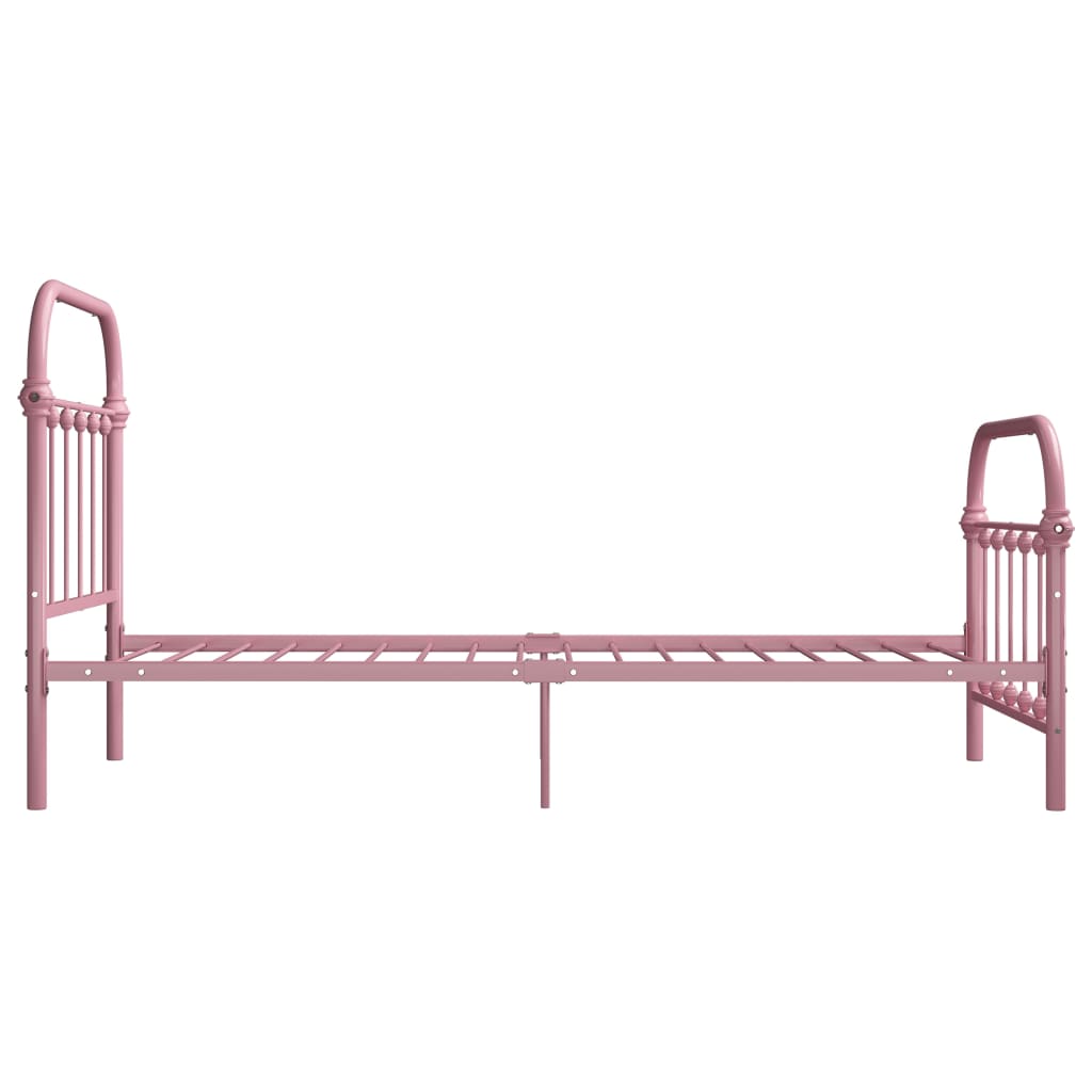 284511 vidaXL Bed Frame without Mattress Pink Metal 100x200 cm