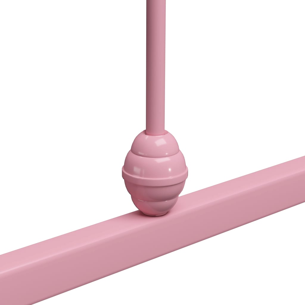 284511 vidaXL Bed Frame without Mattress Pink Metal 100x200 cm