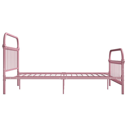 284514 vidaXL Bed Frame without Mattress Pink Metal 160x200 cm