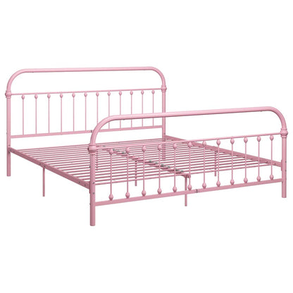 Bed Frame without Mattress Pink Metal 180x200 cm Super King