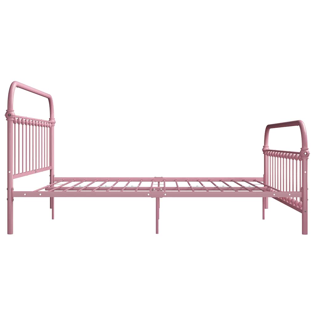 Bed Frame without Mattress Pink Metal 180x200 cm Super King