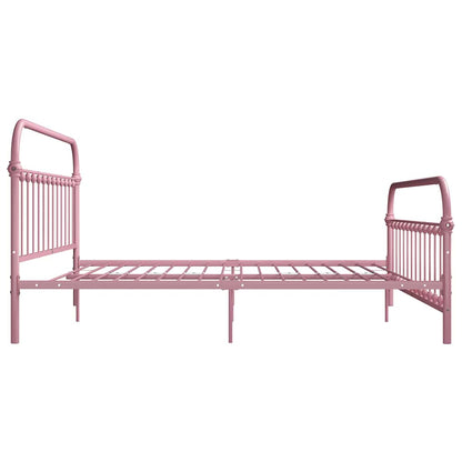 Bed Frame without Mattress Pink Metal 180x200 cm Super King