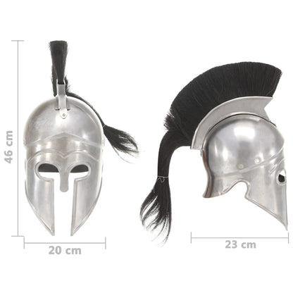 Greek Warrior Helmet Antique Replica LARP Silver Steel