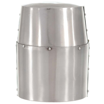 Medieval Crusader Knight Helmet Replica LARP Silver Steel