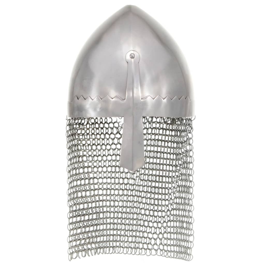Knight Helmet Antique Replica LARP Silver Steel