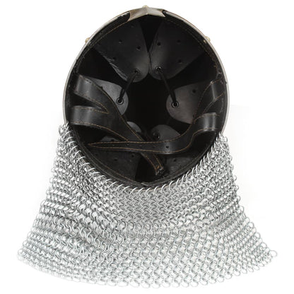 Crusader Knight Helmet Antique Replica LARP Silver Steel