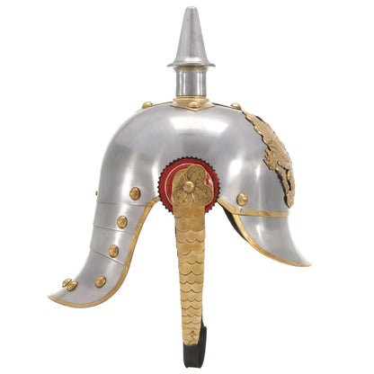 German Prussian Helmet Antique Replica LARP Silver Steel