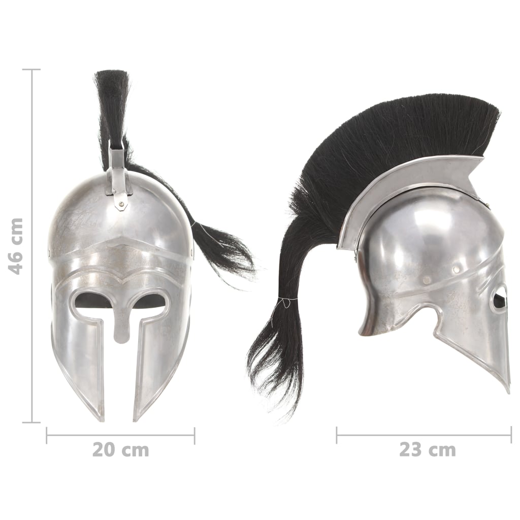 Greek Warrior Helmet Antique Replica LARP Silver Steel