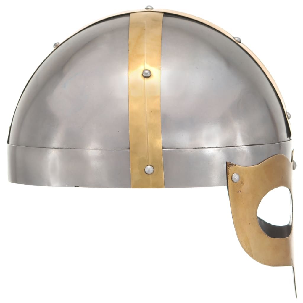 Viking Helmet Antique Replica LARP Silver Steel