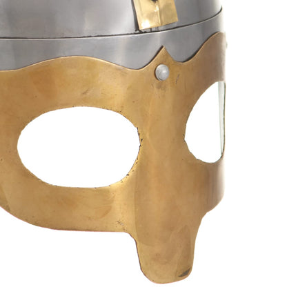 Viking Helmet Antique Replica LARP Silver Steel