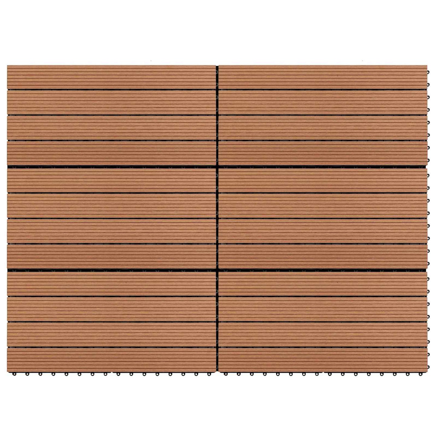 Decking Tile 6 pcs Brown 60 x 30 cm WPC