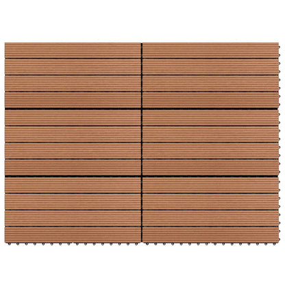 Decking Tile 6 pcs Brown 60 x 30 cm WPC
