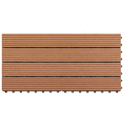 Decking Tile 6 pcs Brown 60 x 30 cm WPC