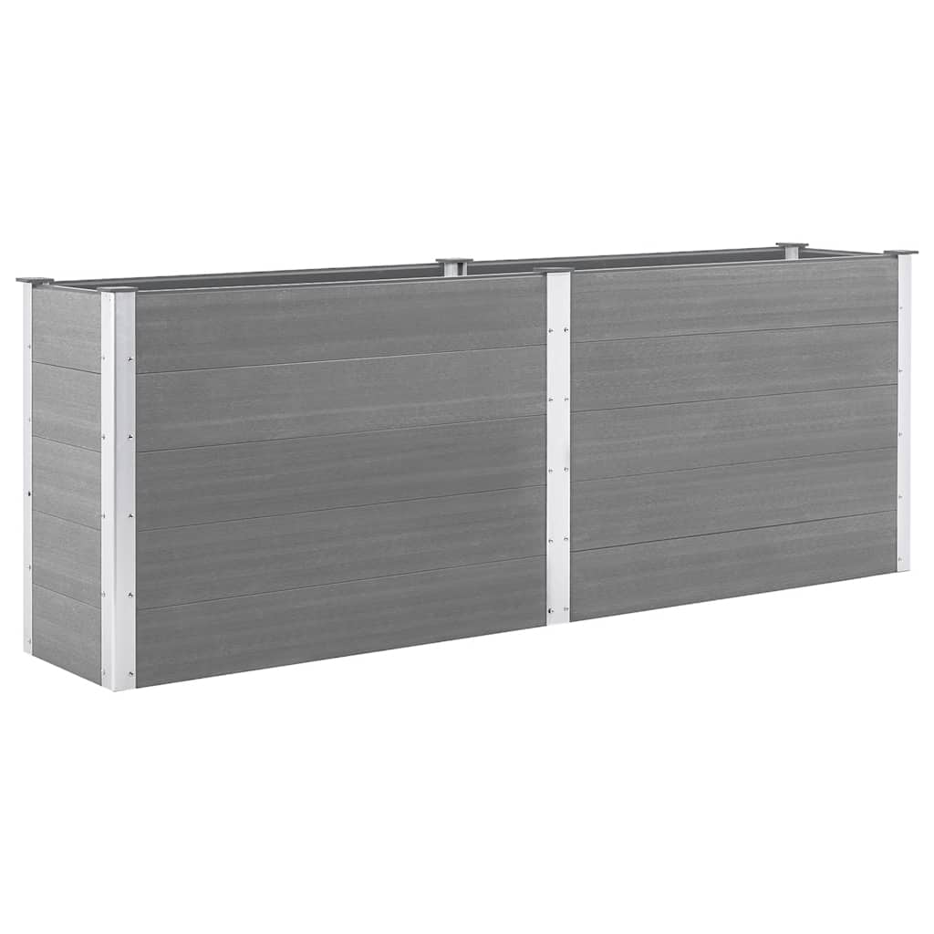 Garden Raised Bed 250x50x91 cm WPC Grey