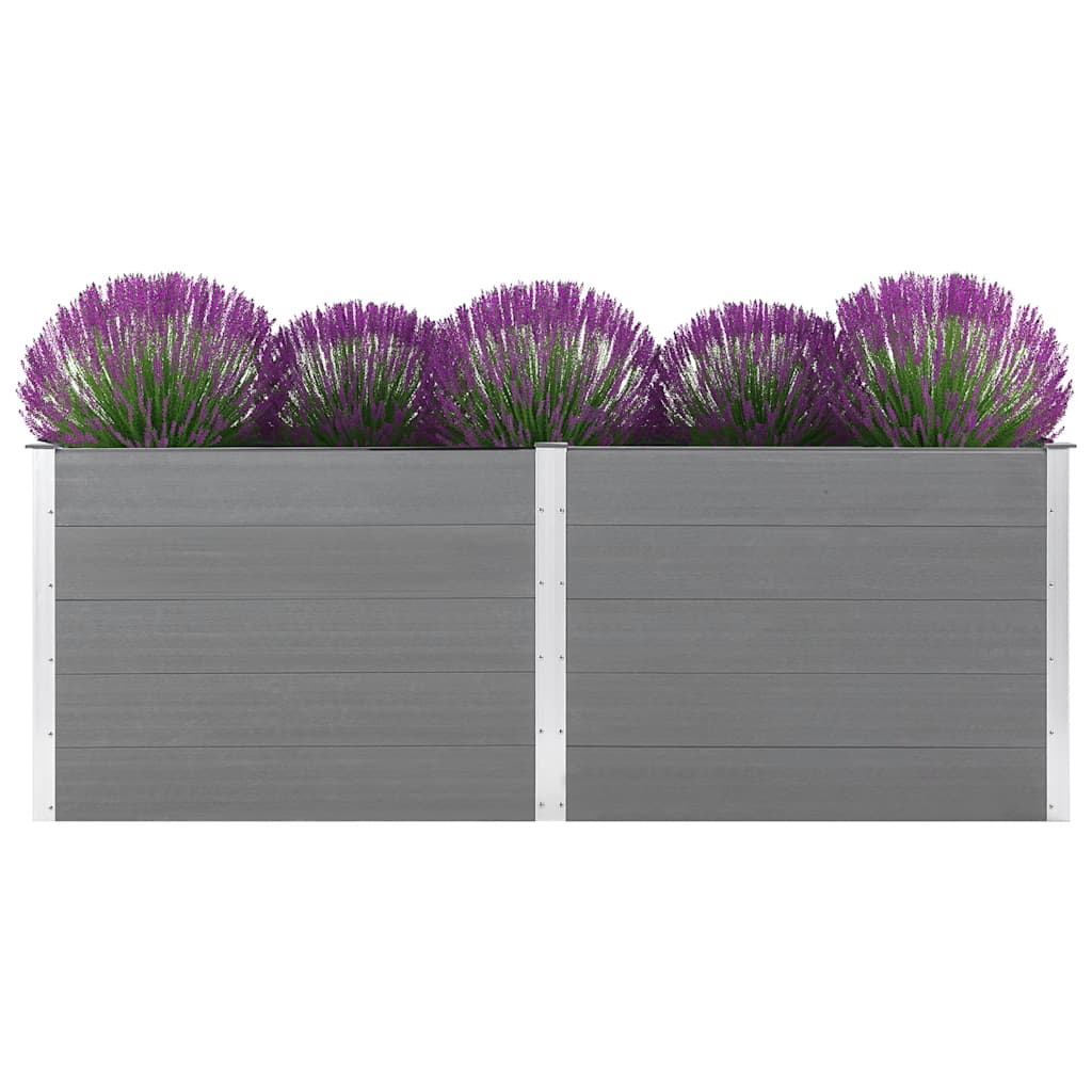 Garden Raised Bed 250x50x91 cm WPC Grey
