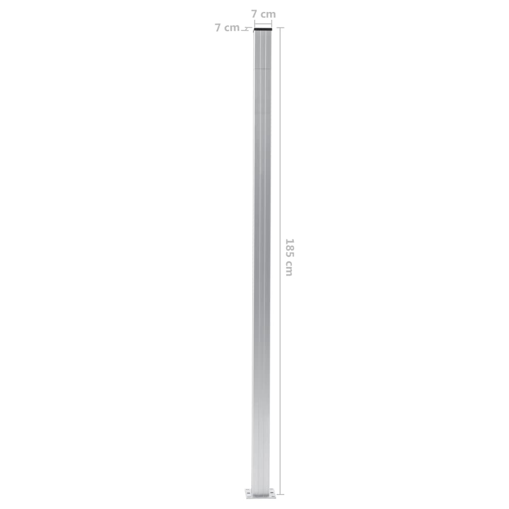 Fence Posts 3 pcs Aluminium 185 cm