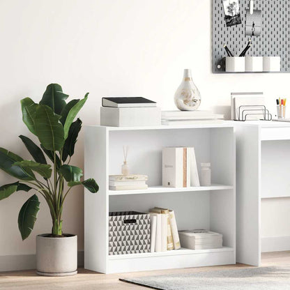 Bookshelf White 80x24x75 cm Engineered Wood
