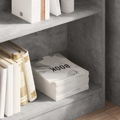 Bookcase Concrete Grey 80x24x75 cm Engineered Wood