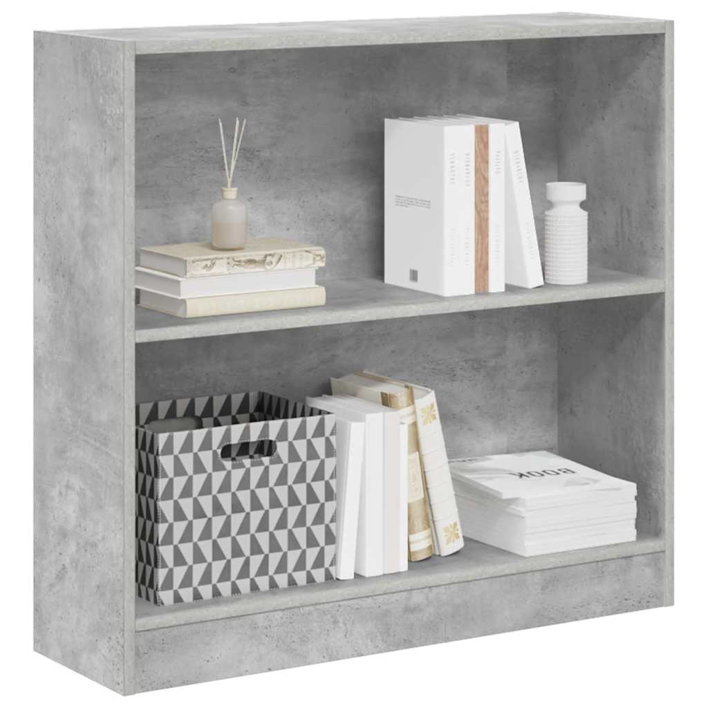 Bookcase Concrete Grey 80x24x75 cm Engineered Wood