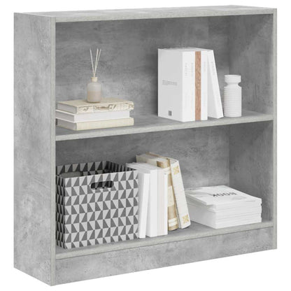 Bookcase Concrete Grey 80x24x75 cm Engineered Wood