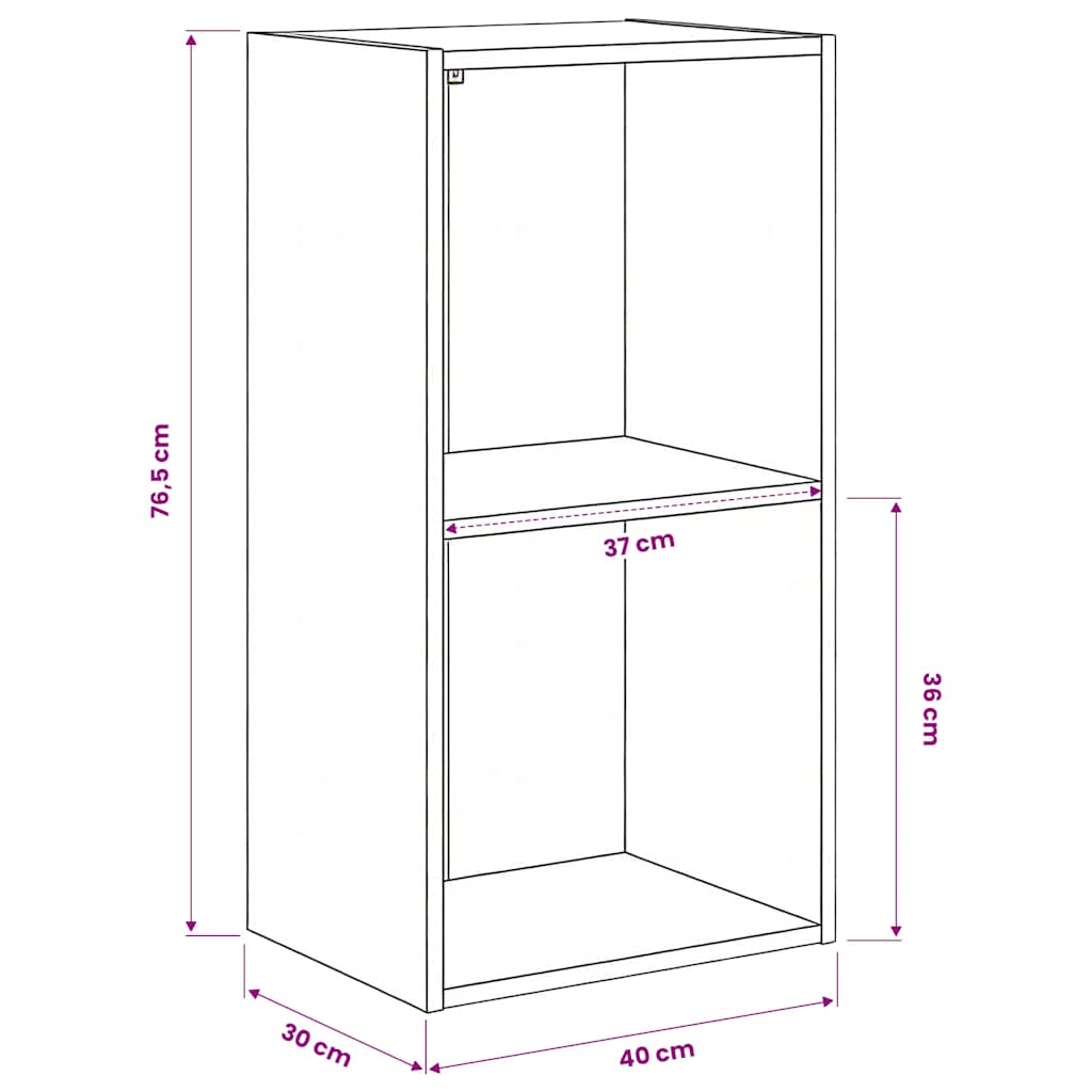 2-Tier Book Cabinet Sonoma Oak 40x30x76.5 cm Engineered Wood