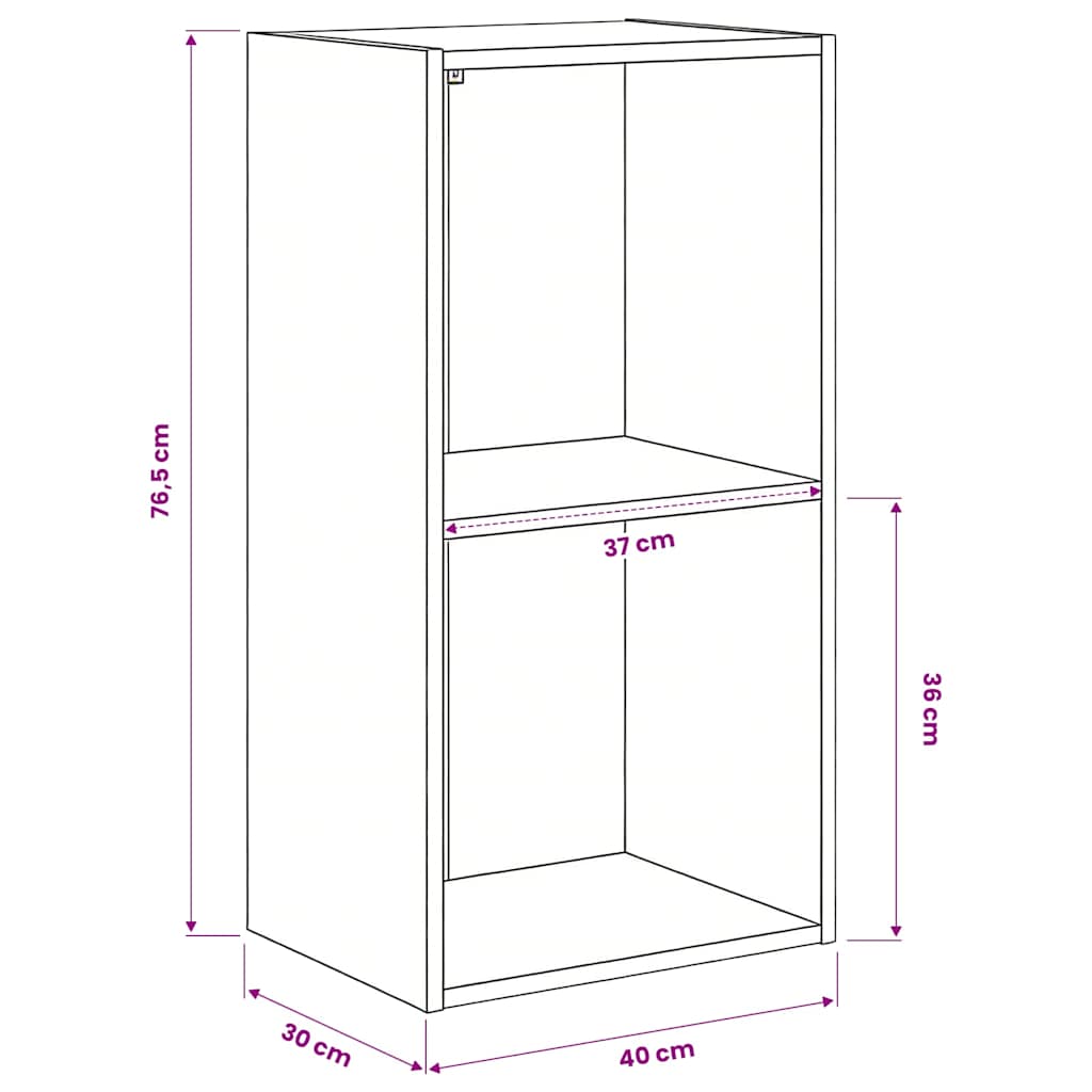 Bookcase Sonoma Oak 40x30x76,5 cm Engineered Wood