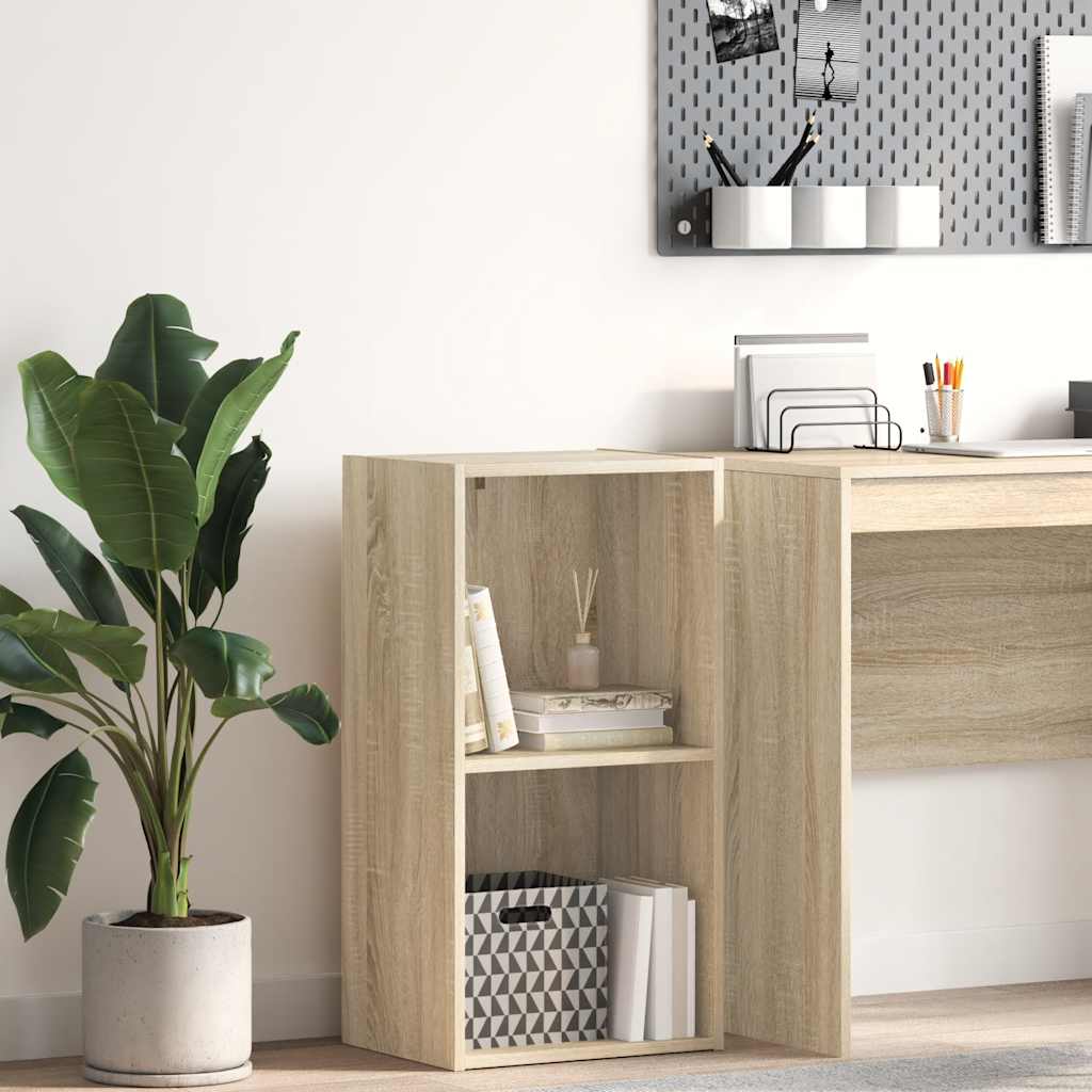 2-Tier Book Cabinet Sonoma Oak 40x30x76.5 cm Engineered Wood
