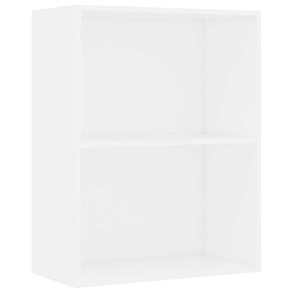 2-Tier Book Cabinet White 60x30x76.5 cm Engineered Wood
