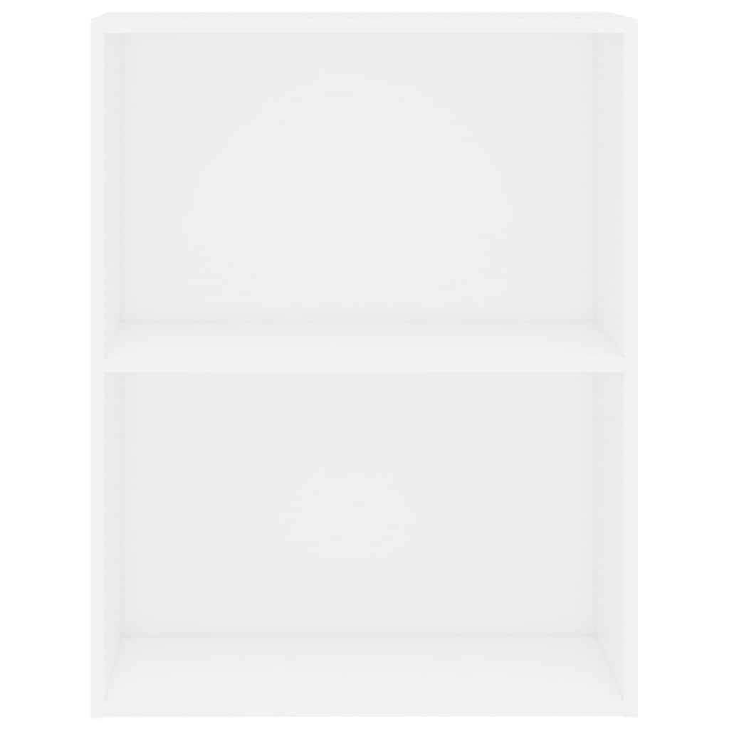 2-Tier Book Cabinet White 60x30x76.5 cm Engineered Wood