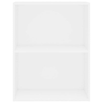 2-Tier Book Cabinet White 60x30x76.5 cm Engineered Wood