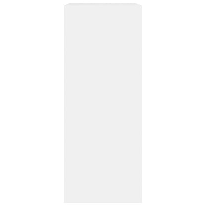 2-Tier Book Cabinet White 60x30x76.5 cm Engineered Wood