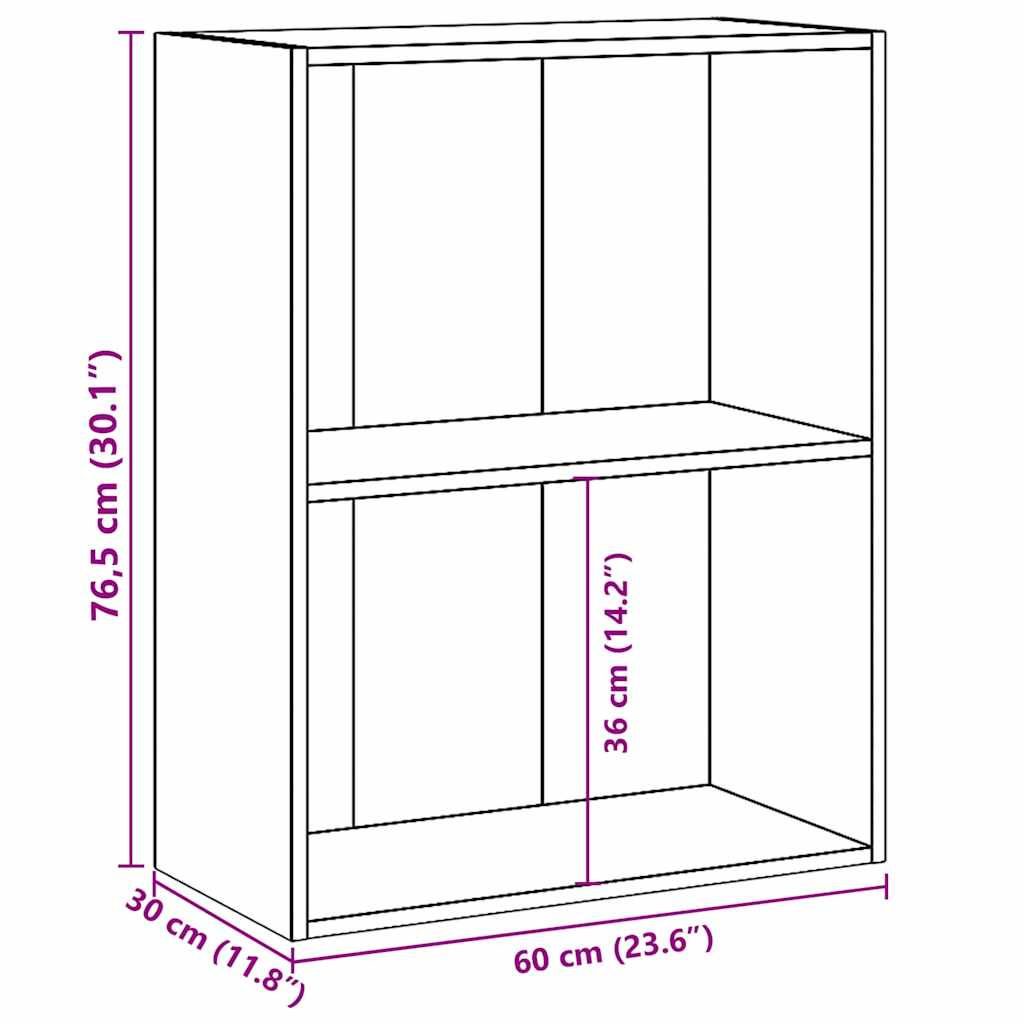 Bookcase Concrete Grey 60x30x76,5 cm Engineered Wood